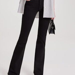 Frame Womens Le High Rise Flare leg Jeans Film Noir Black Cotton Size 28